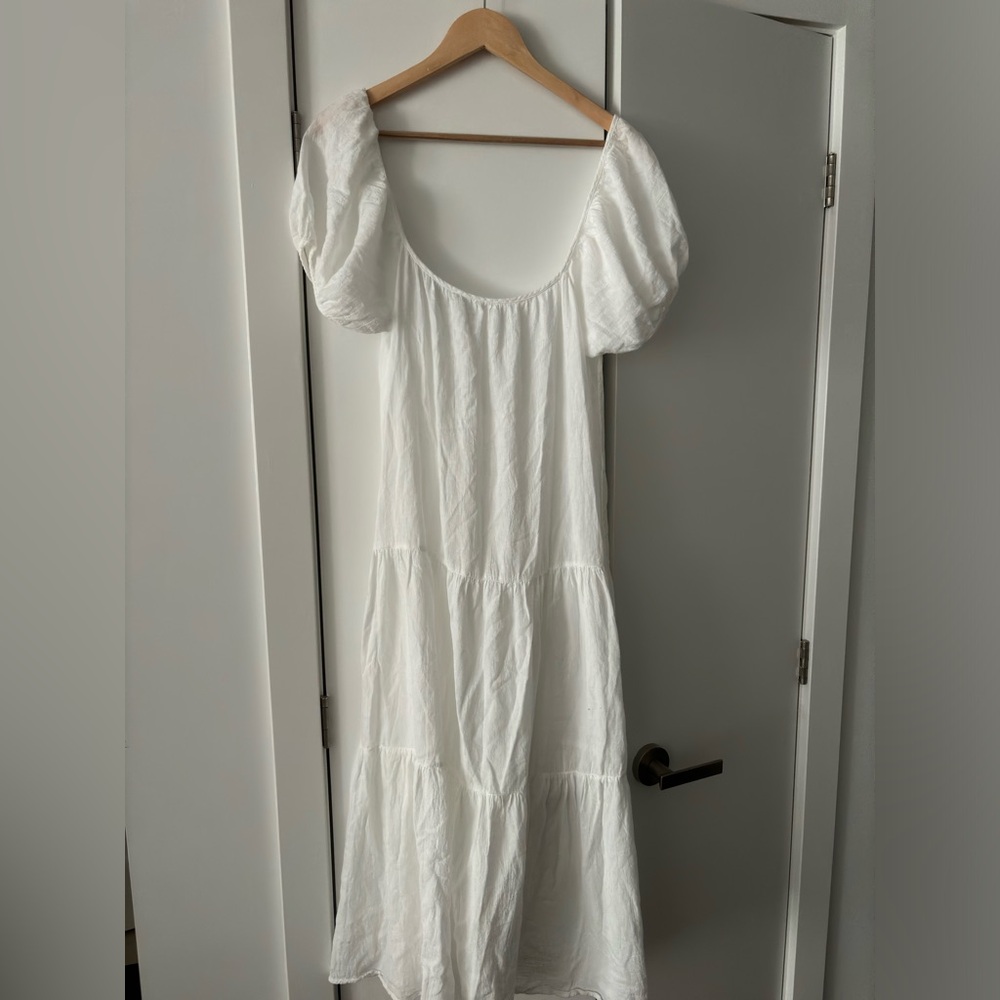 Honorine White Cotton Gauze Maxi Dress S